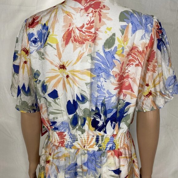 Vince Camuto Women’s Flutter Sleeve Tiered Midi Dress – Summer Swirl Print – L - Picture 5 of 11